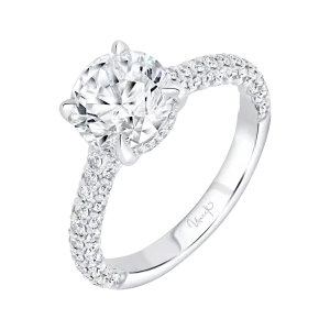 0.82ctw Under-Halo Round Engagement Ring