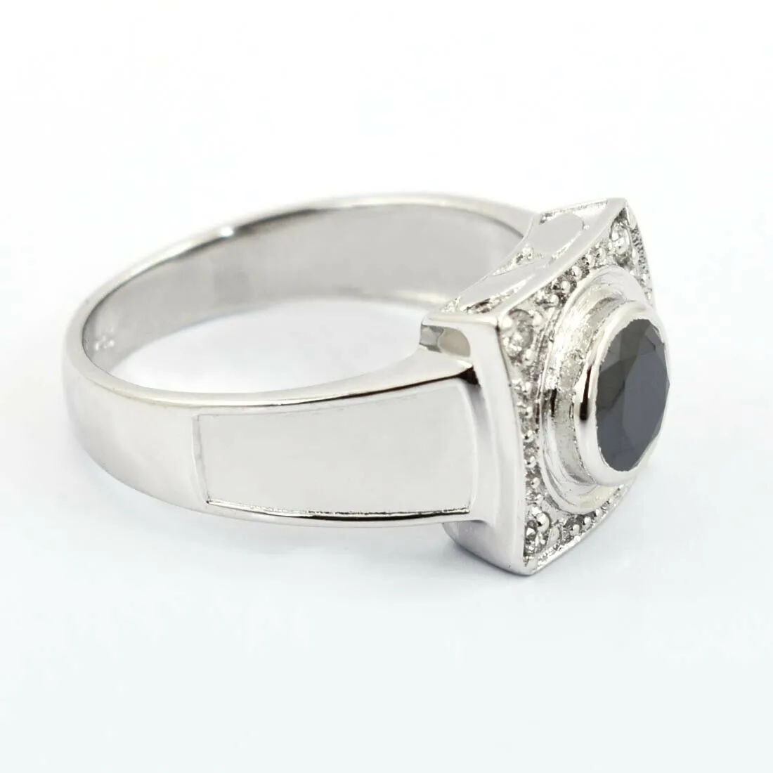 1 Ct Black Diamond with Diamond Accents Solitaire Ring, Ideal Gift for Husband, Boyfriend
