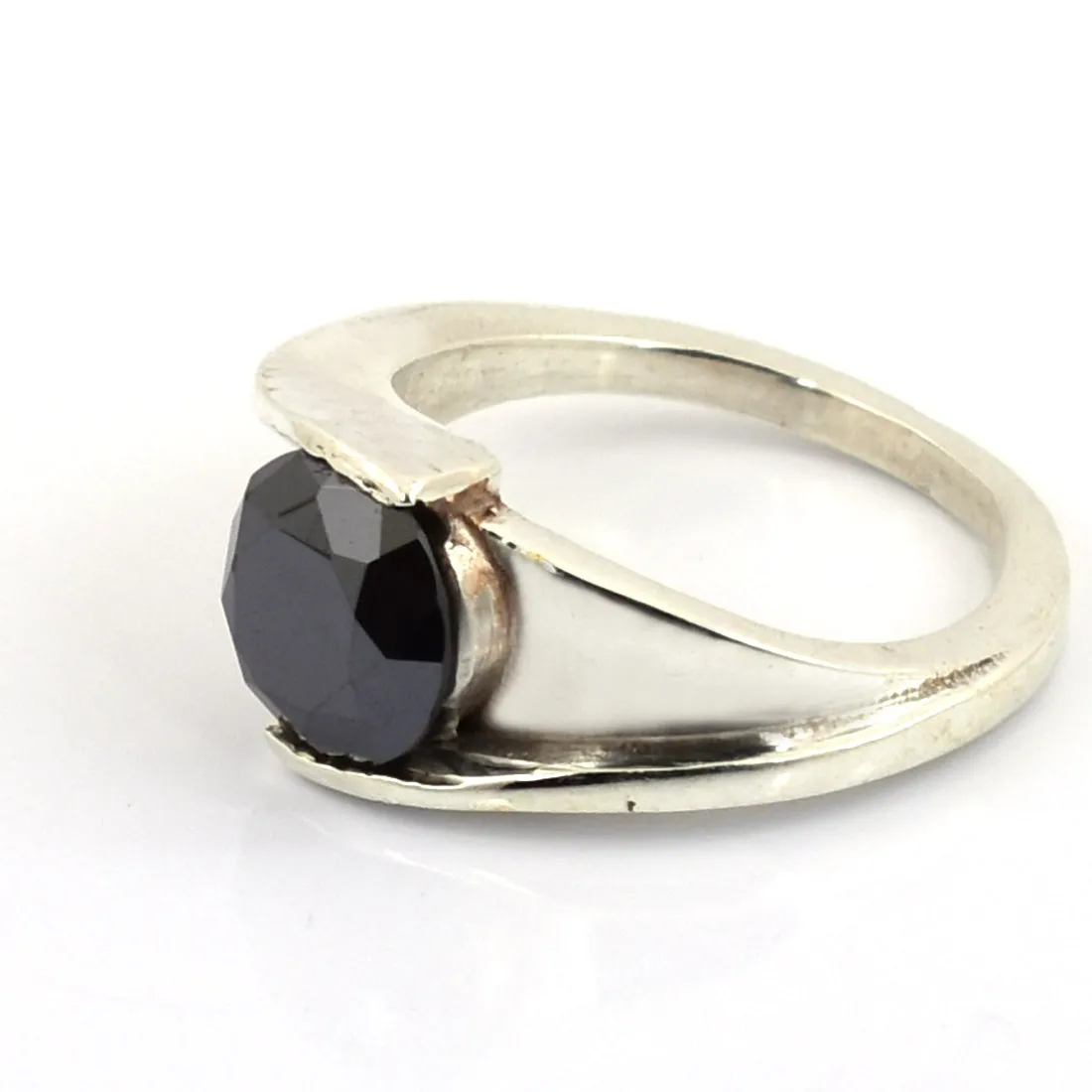 1 Ct To 3 Ct Lovely Black Diamond Solitaire Twisted Ring In Sterling Silver. AAA Certified! Great Shine