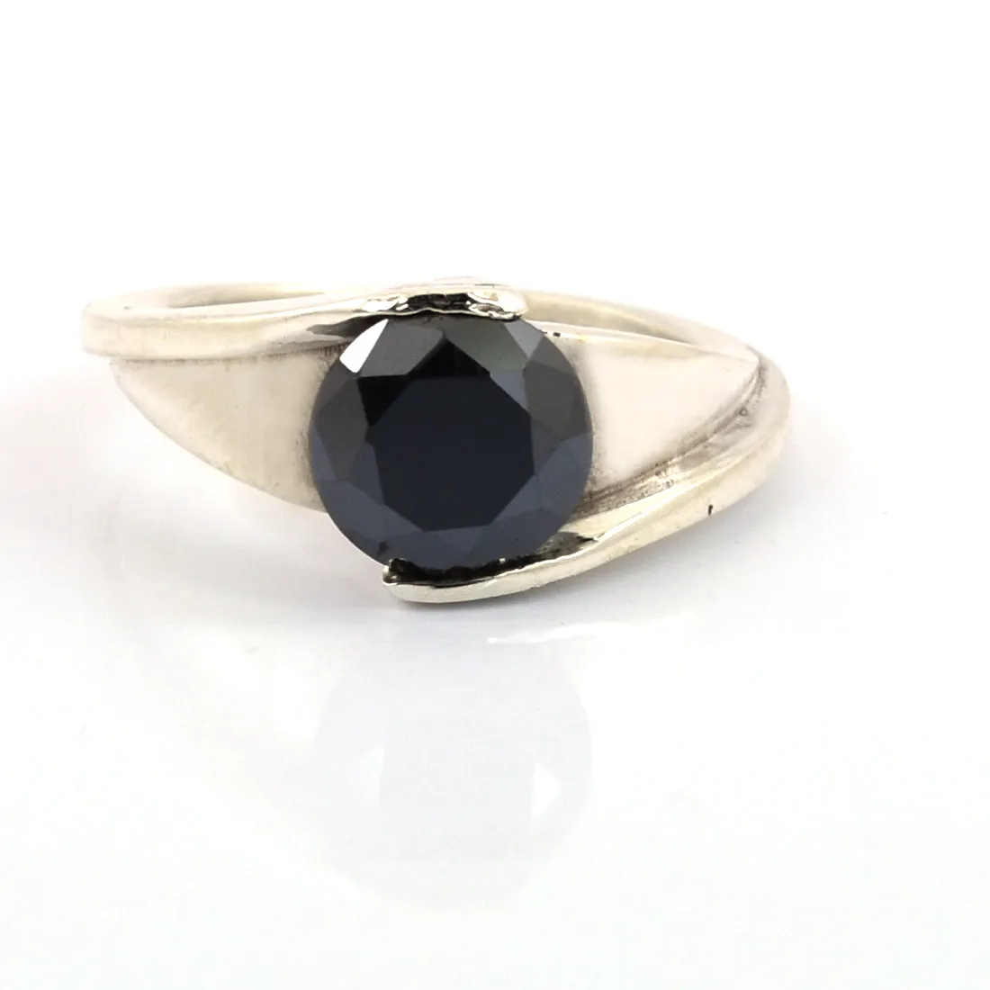 1 Ct To 3 Ct Lovely Black Diamond Solitaire Twisted Ring In Sterling Silver. AAA Certified! Great Shine