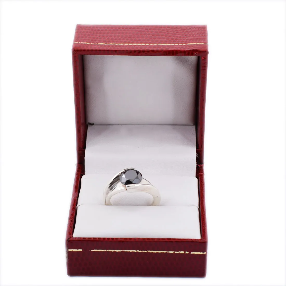 1 Ct To 3 Ct Lovely Black Diamond Solitaire Twisted Ring In Sterling Silver. AAA Certified! Great Shine