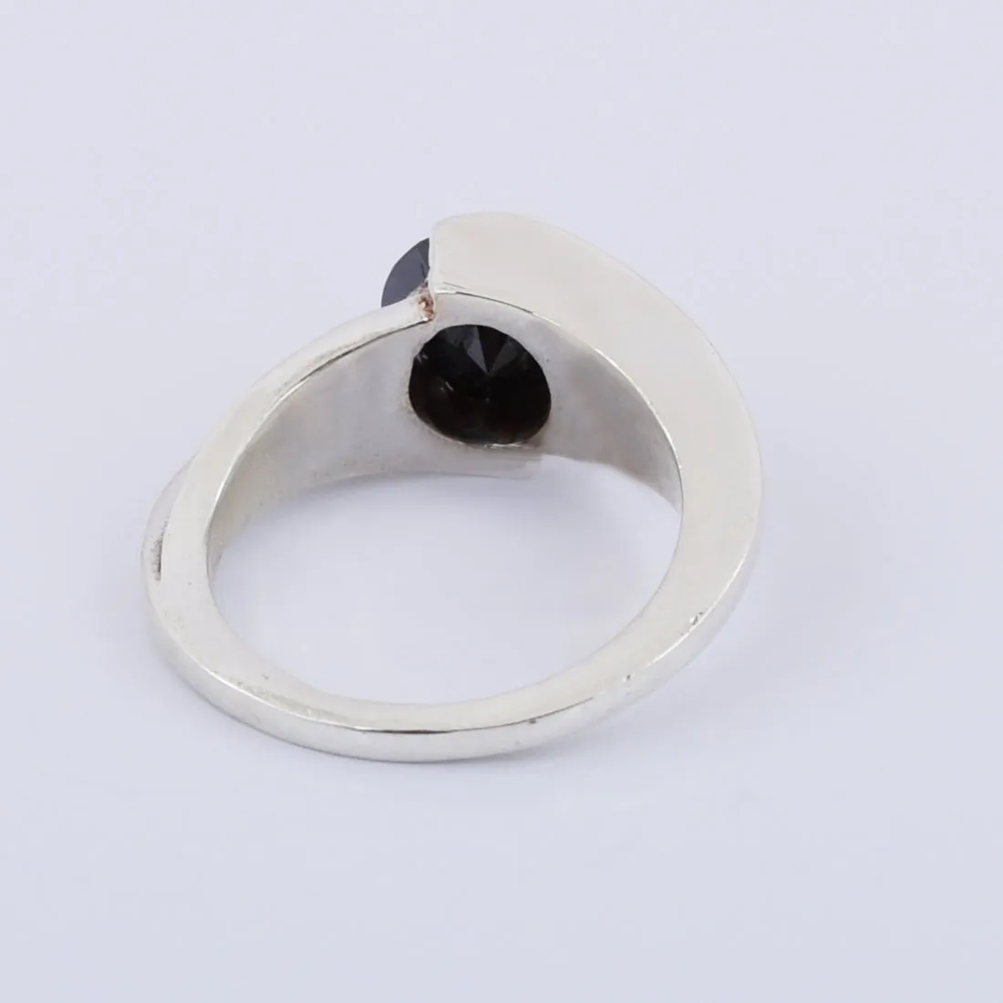 1 Ct To 3 Ct Lovely Black Diamond Solitaire Twisted Ring In Sterling Silver. AAA Certified! Great Shine
