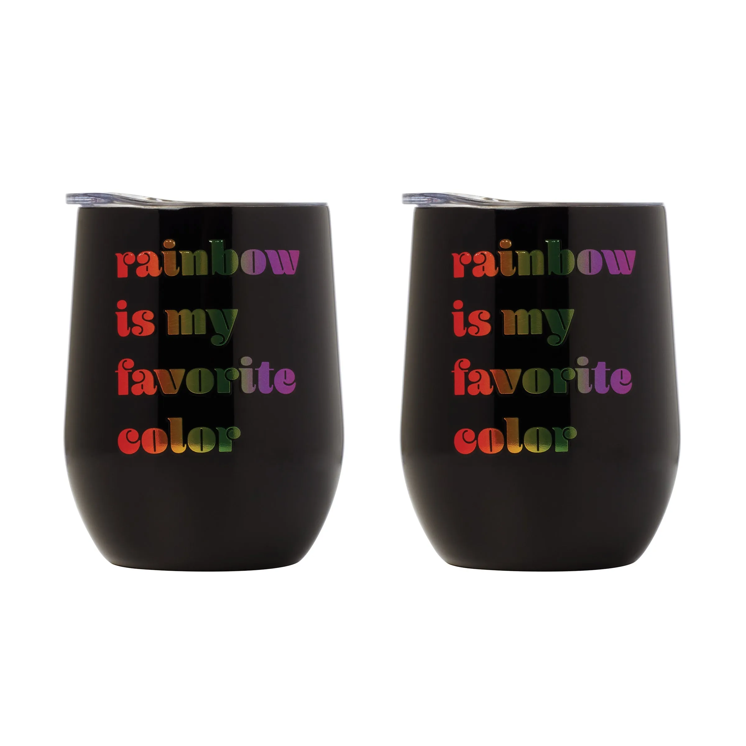 12 Oz My Favorite Rainbow Wine Tumblers, Set Of 2