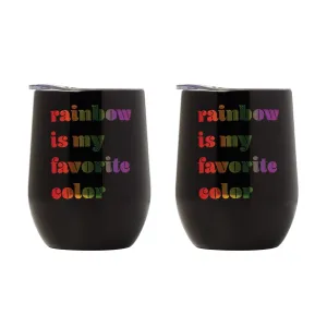 12 Oz My Favorite Rainbow Wine Tumblers, Set Of 2