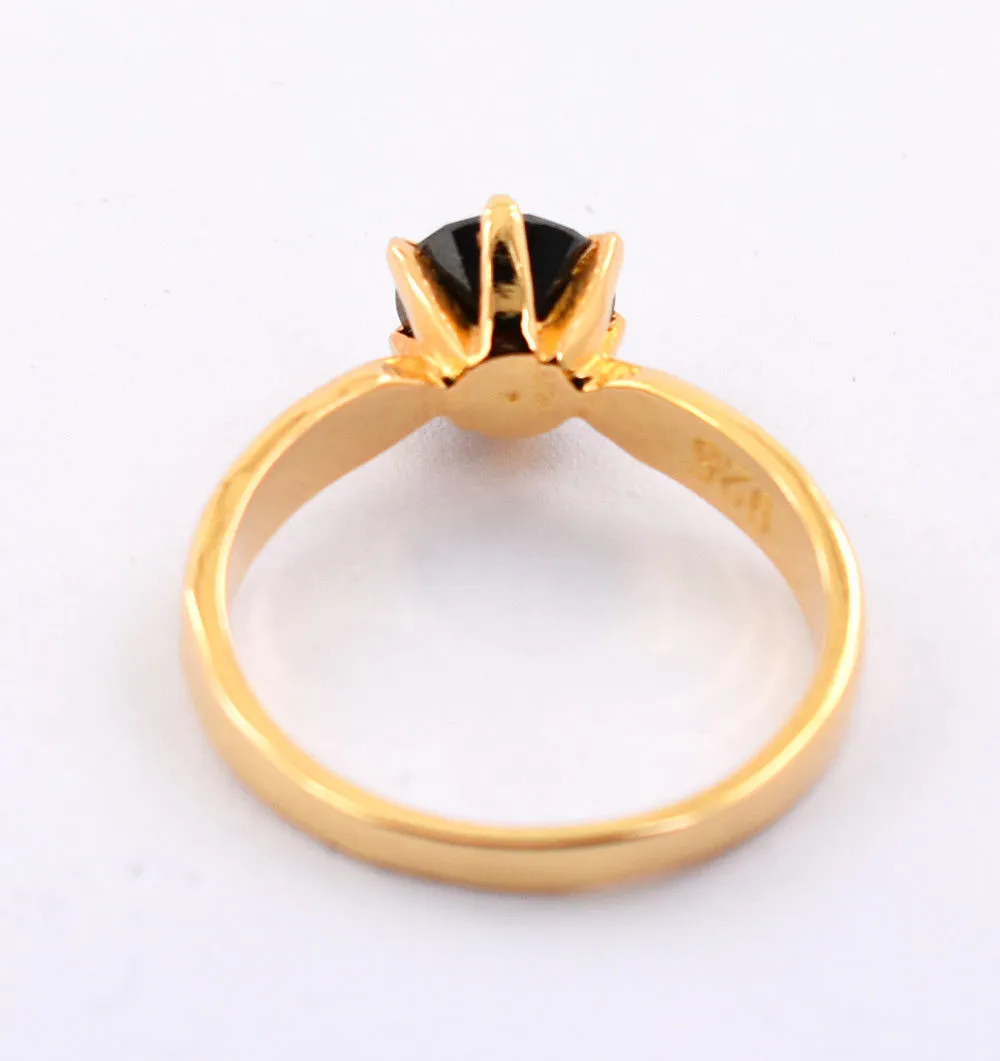 1.50 Ct Round Cut 100% Certified Black Diamond Solitaire Ring In Yellow Gold Finish! Excellent Cut & Great Shine