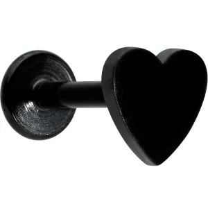 16 Gauge 5/16 Black Simple Heart Internally Threaded Labret Tragus