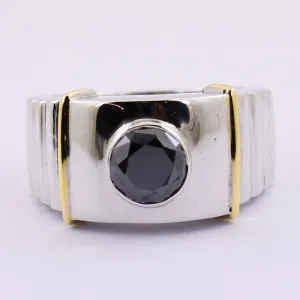 1.60 Ct Certified Black Diamond Men's Designer Ring In Sterling Silver, Ideal Gift for Wedding, Anniversary