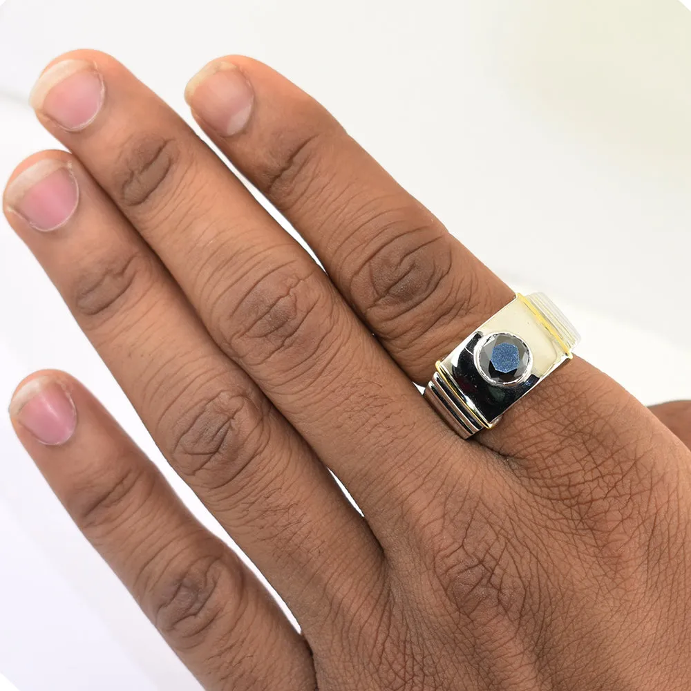 1.60 Ct Certified Black Diamond Men's Designer Ring In Sterling Silver, Ideal Gift for Wedding, Anniversary