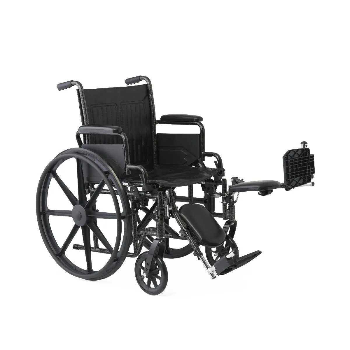 16" Wide K1 Basic Vinyl Wheelchair with Swing-Back Desk-Length Arms and Elevating Leg Rests