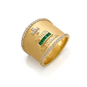 18KY Love Token Emerald Cigar Band