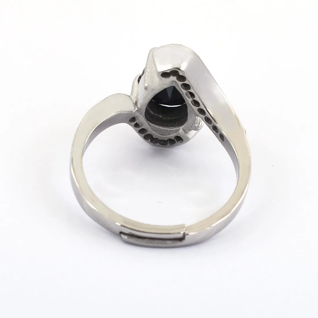 2.50 Ct Certified Pear Shape Black Diamond Engagement Ring With Diamond Accents. Great Brilliance & Lovely Gift