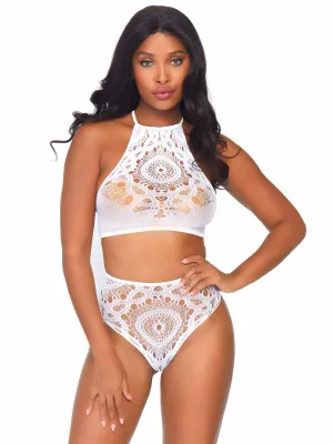 2PC Crop Top and Panty White