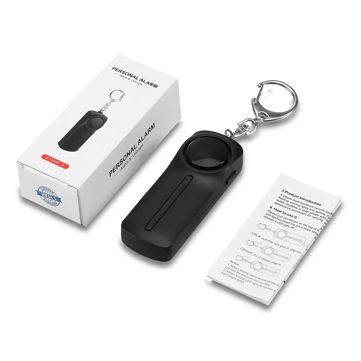 2PCS/1PC Self Defense Alarm 130dB Anti-wolf Girl Child Women Security Alert Personal Safety Scream Loud Emergency Alarm Keychain