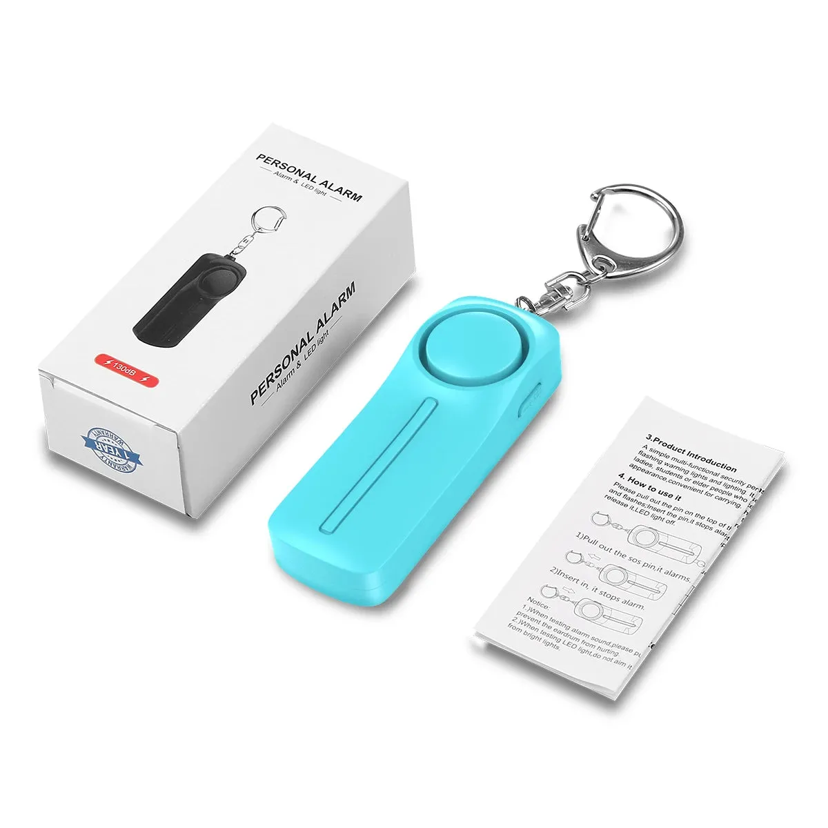 2PCS/1PC Self Defense Alarm 130dB Anti-wolf Girl Child Women Security Alert Personal Safety Scream Loud Emergency Alarm Keychain