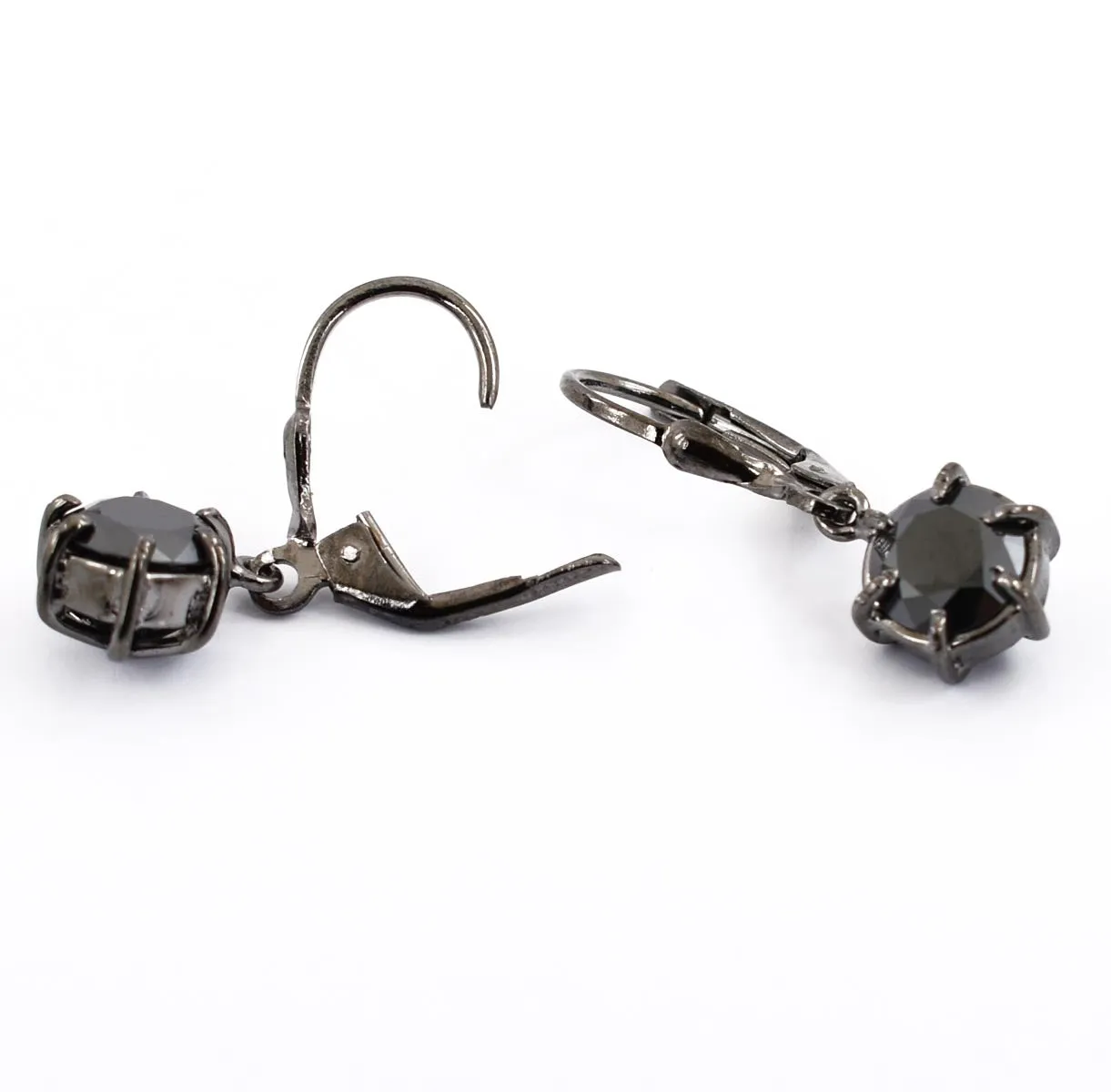 3 Ct Certified Black Diamond Solitaire Dangler Earring With 6 Prong Setting