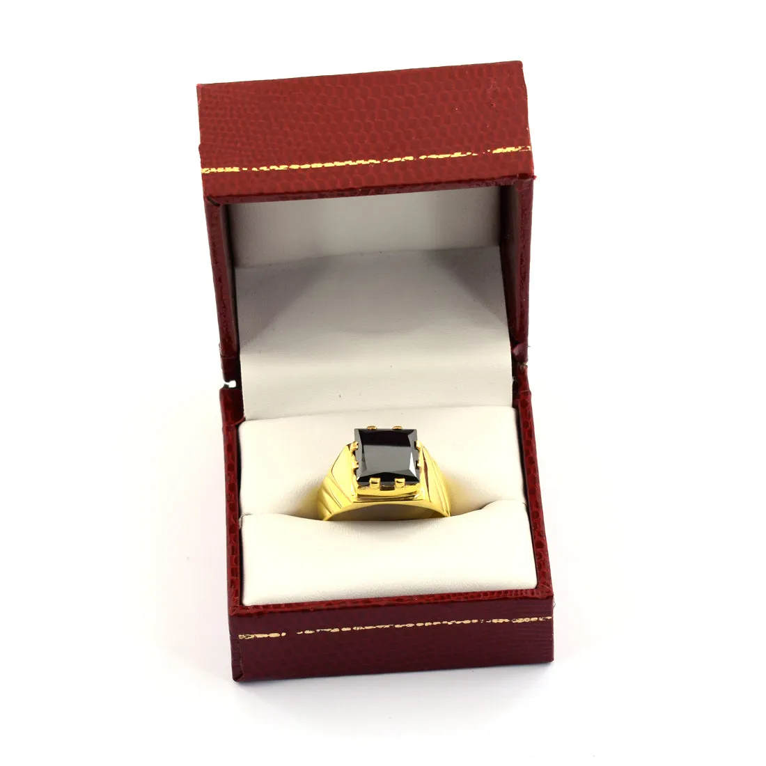3 Ct Princess Cut Certified Black Diamond Ring In Yellow Finish, Amazing Collection & Great Luster