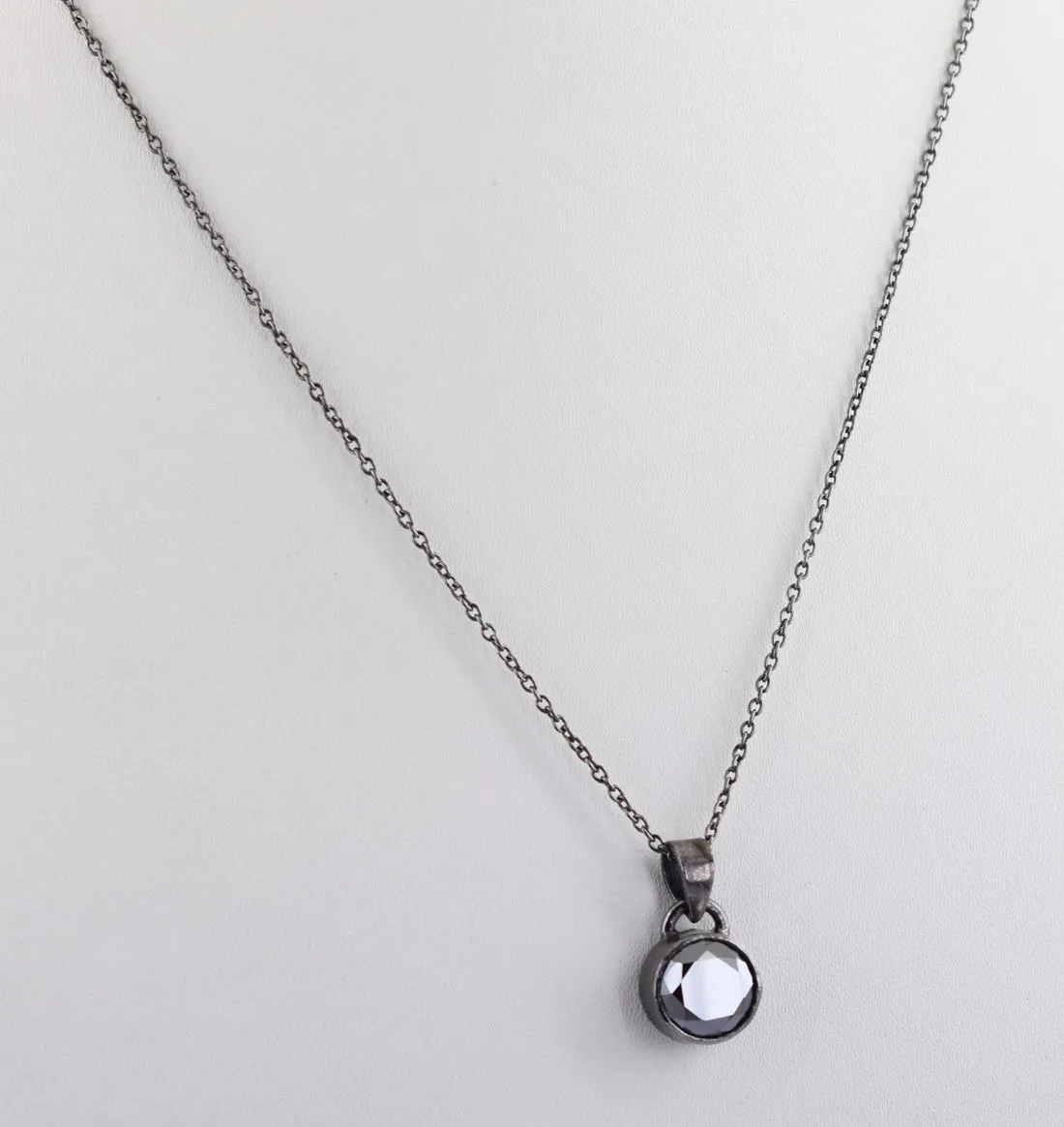 3.10 Ct Certified Black Diamond Solitaire Pendant in Bezel Setting, Earth Mined. Great Shine & Luster
