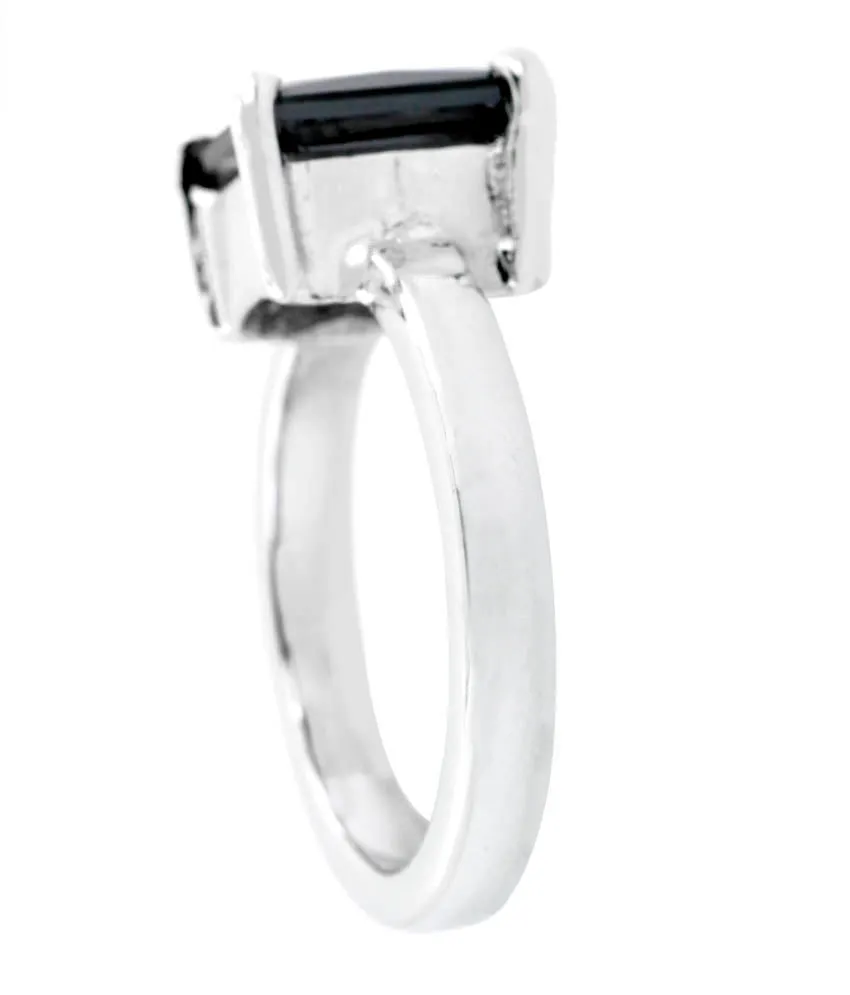 3ct to 5ct Certified Princess Cut Black Diamond Solitaire Unisex Ring in 925 Silver, Excellent Cut & Great Shine