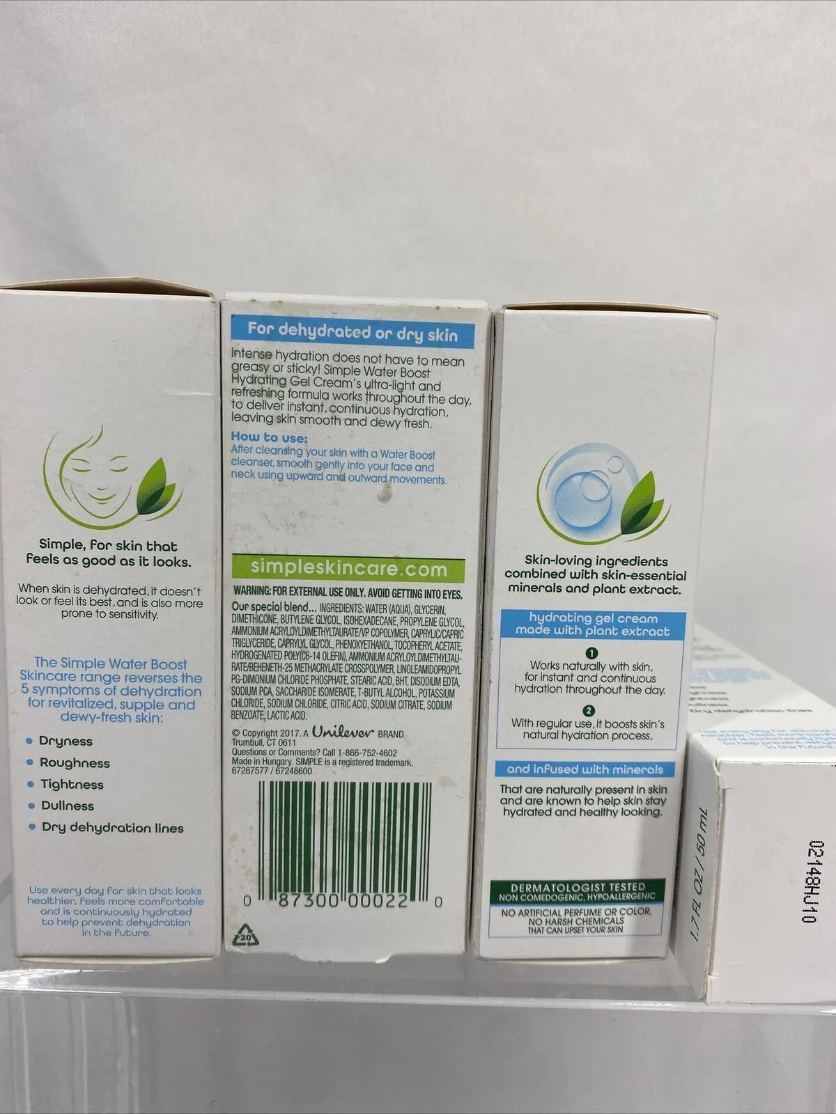(4) Simple Water Boost Hydrating Gel Cream Face Moisturizer 1.7 oz