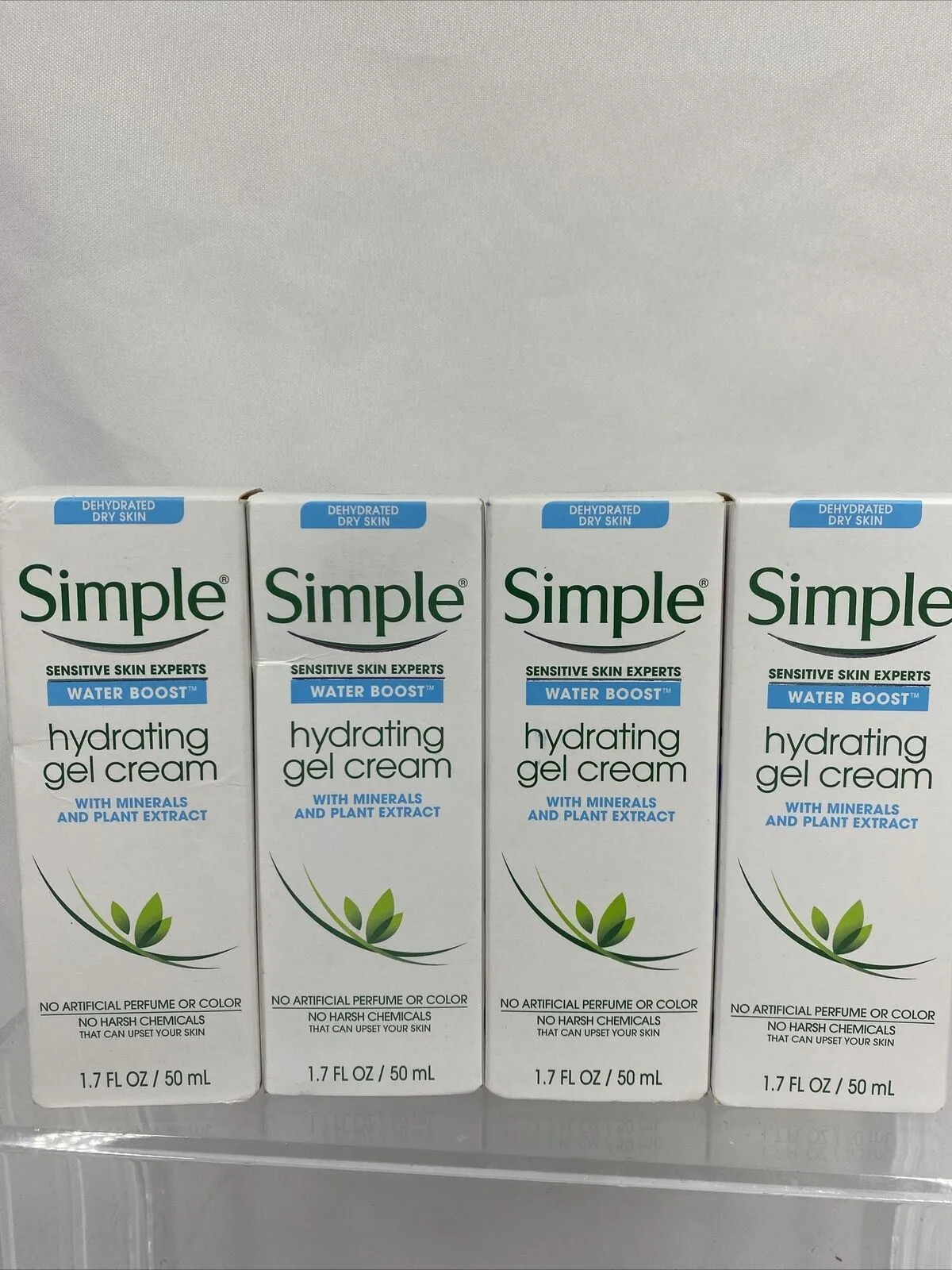 (4) Simple Water Boost Hydrating Gel Cream Face Moisturizer 1.7 oz