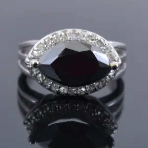 4.60 Ct Certified Amazing Black Diamond Ring with Diamond Accents, Designer Look & Great Shine