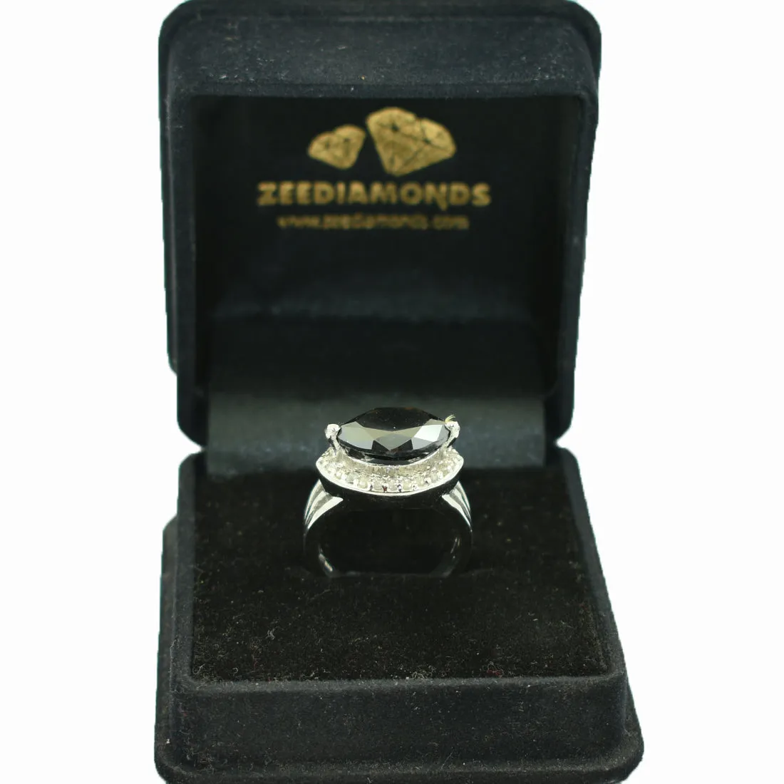 4.60 Ct Certified Amazing Black Diamond Ring with Diamond Accents, Designer Look & Great Shine