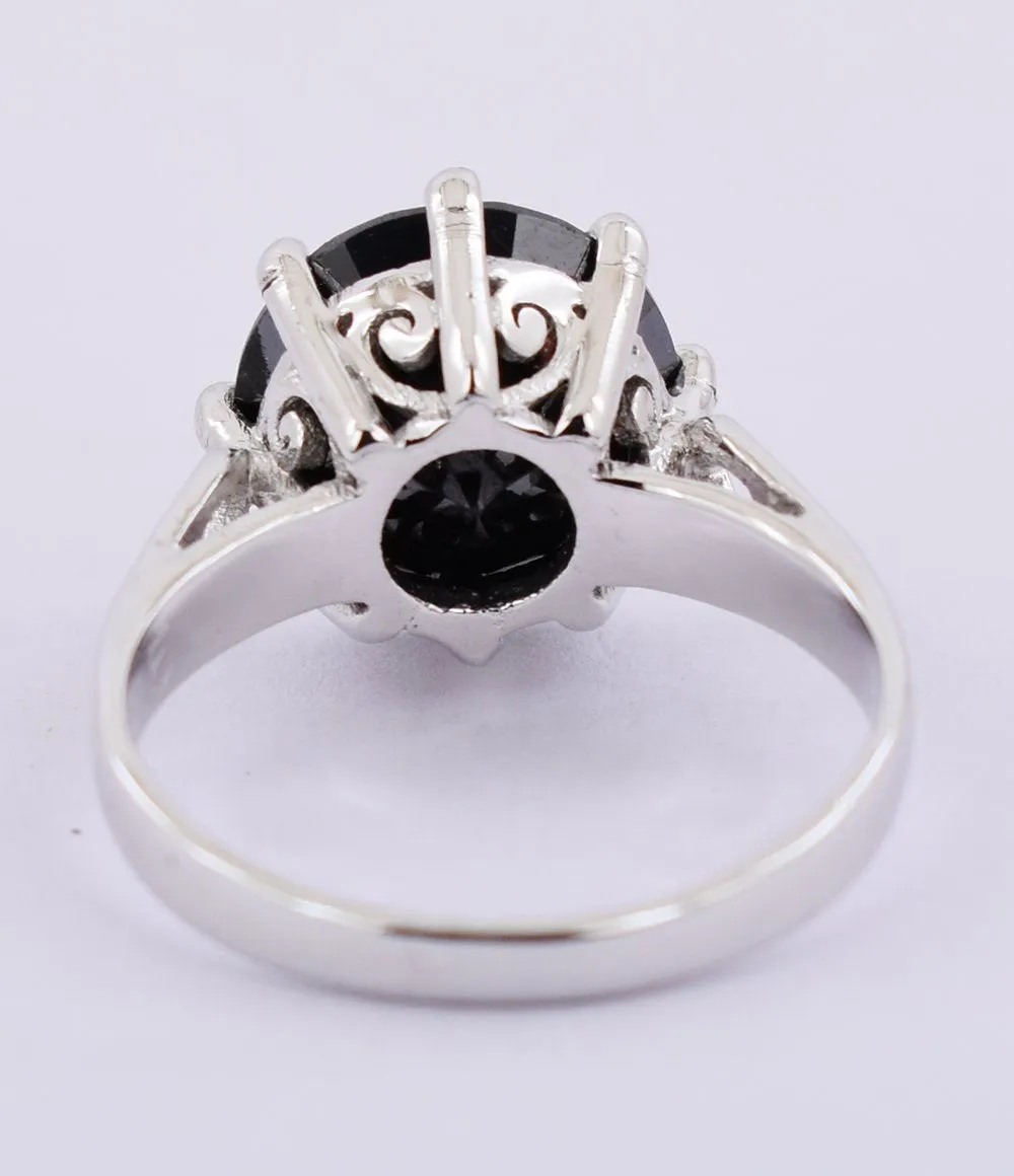 5 Ct 100% Certified Round Cut Black Diamond Solitaire Ring, Great Shine & Stunning Look