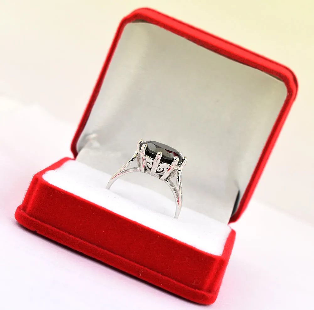 5 Ct 100% Certified Round Cut Black Diamond Solitaire Ring, Great Shine & Stunning Look