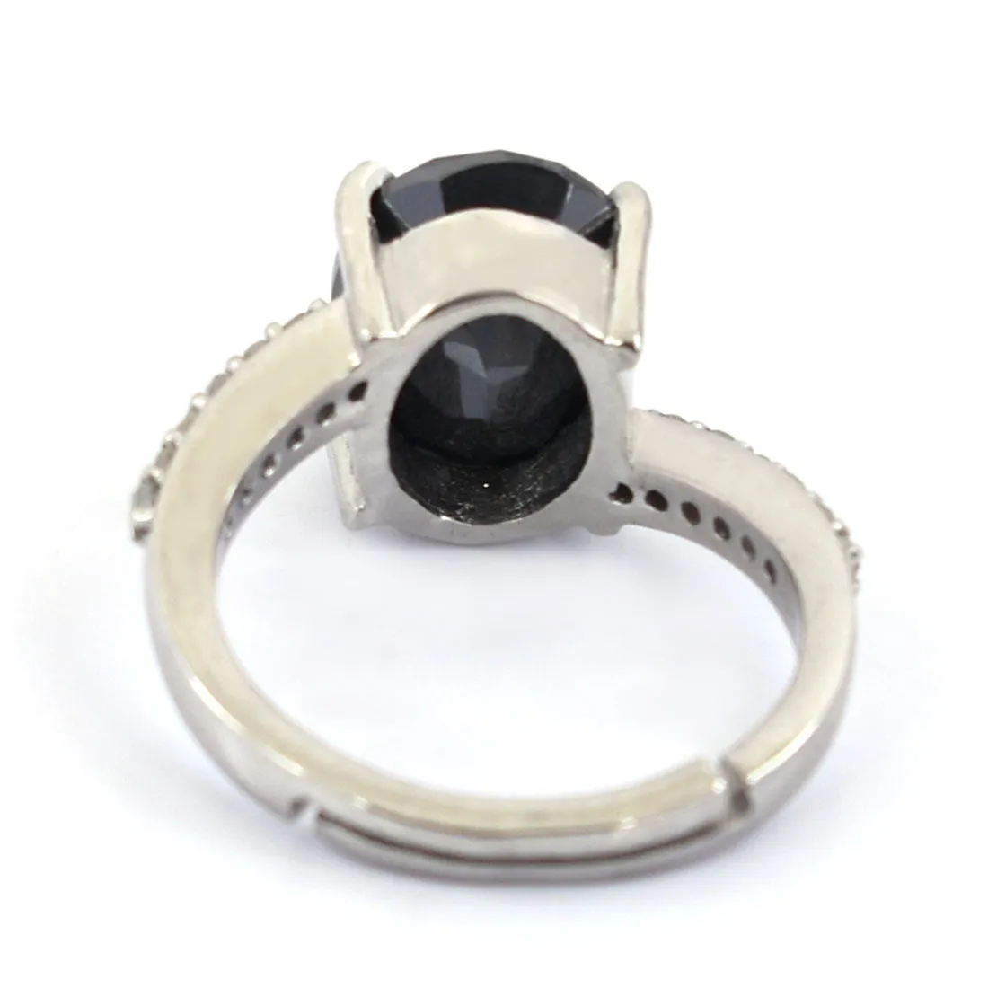 5 Ct Oval Shape Black Diamond Promise Ring With Diamond Accents, Very Elegant & Great Sparkle