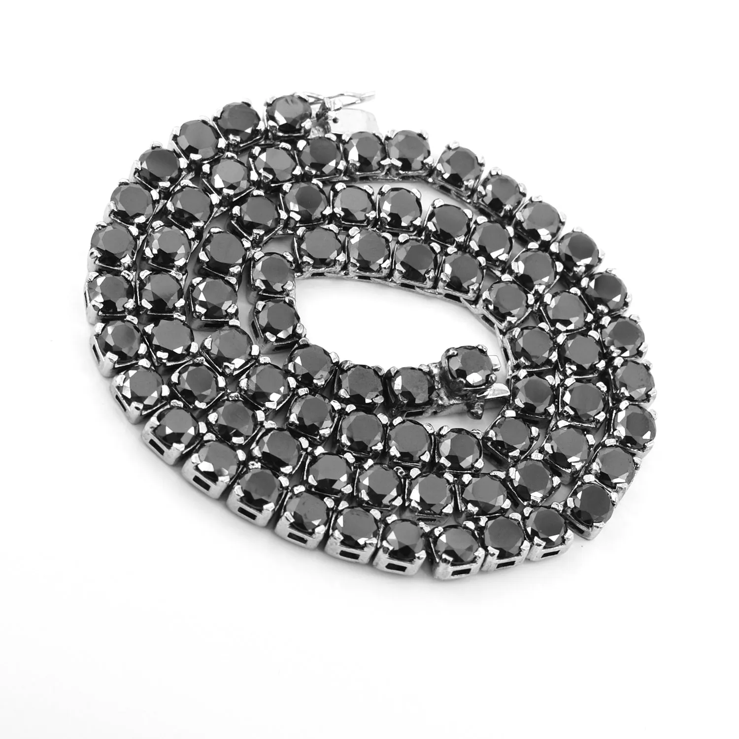 5 mm Unisex Tennis Necklace With Tennis Bracelet In 925 Silver, Amazing Shine & Luster ! WATCH VIDEO