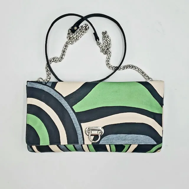 60s Retro Blue Green Sophia Crossbody