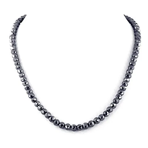 7 mm Chris Bosh Black Diamond Necklace in 925 Silver Clasp, AAA Certified! Gift for Wedding & Amazing Shine