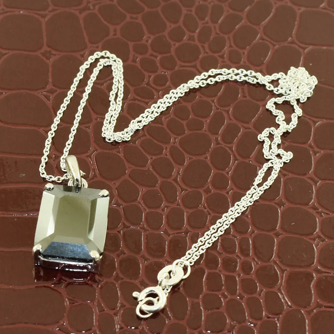 8 Ct Radiant Cut Black Diamond Solitaire Pendant In Prong Style, Great Shine & Amazing Look