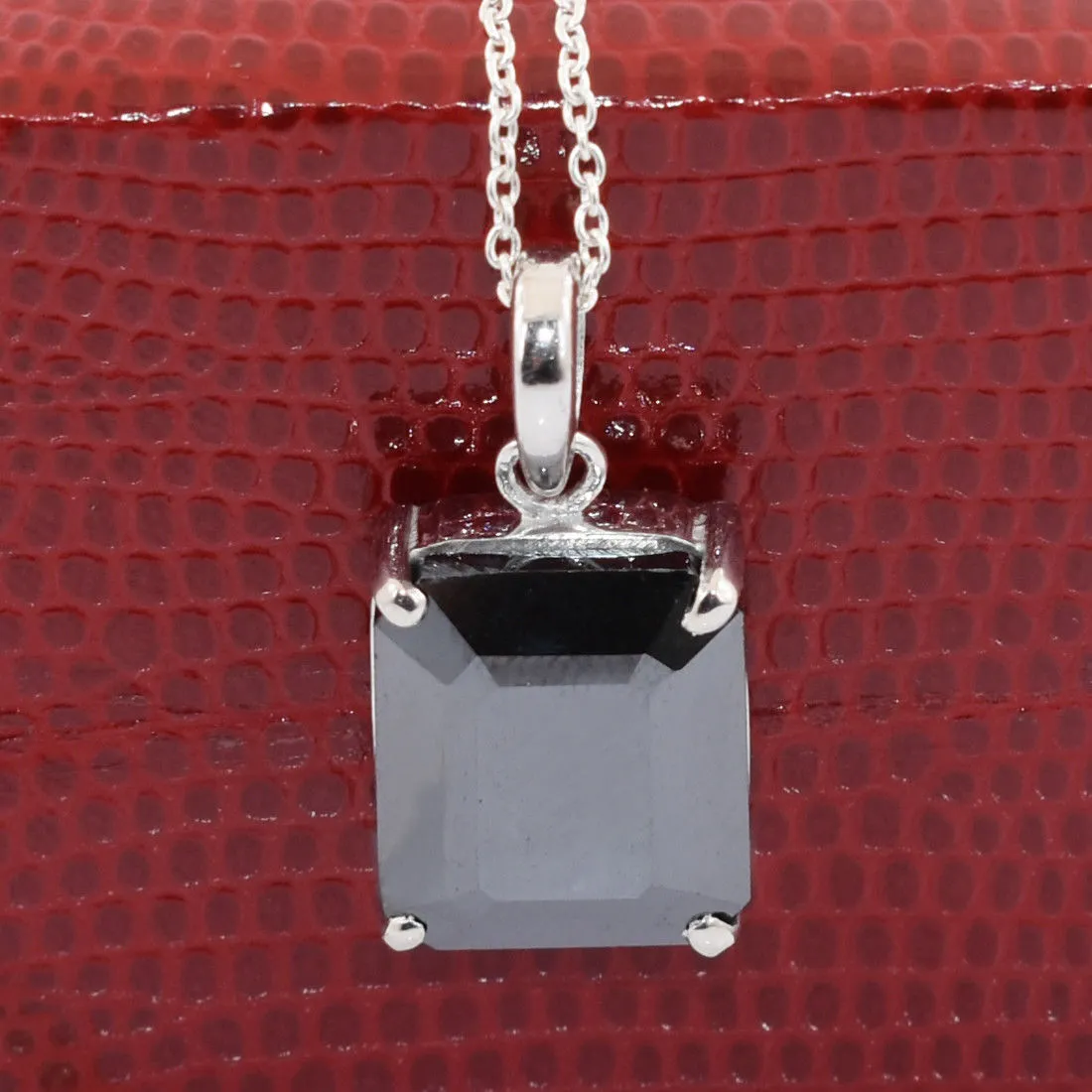 8 Ct Radiant Cut Black Diamond Solitaire Pendant In Prong Style, Great Shine & Amazing Look