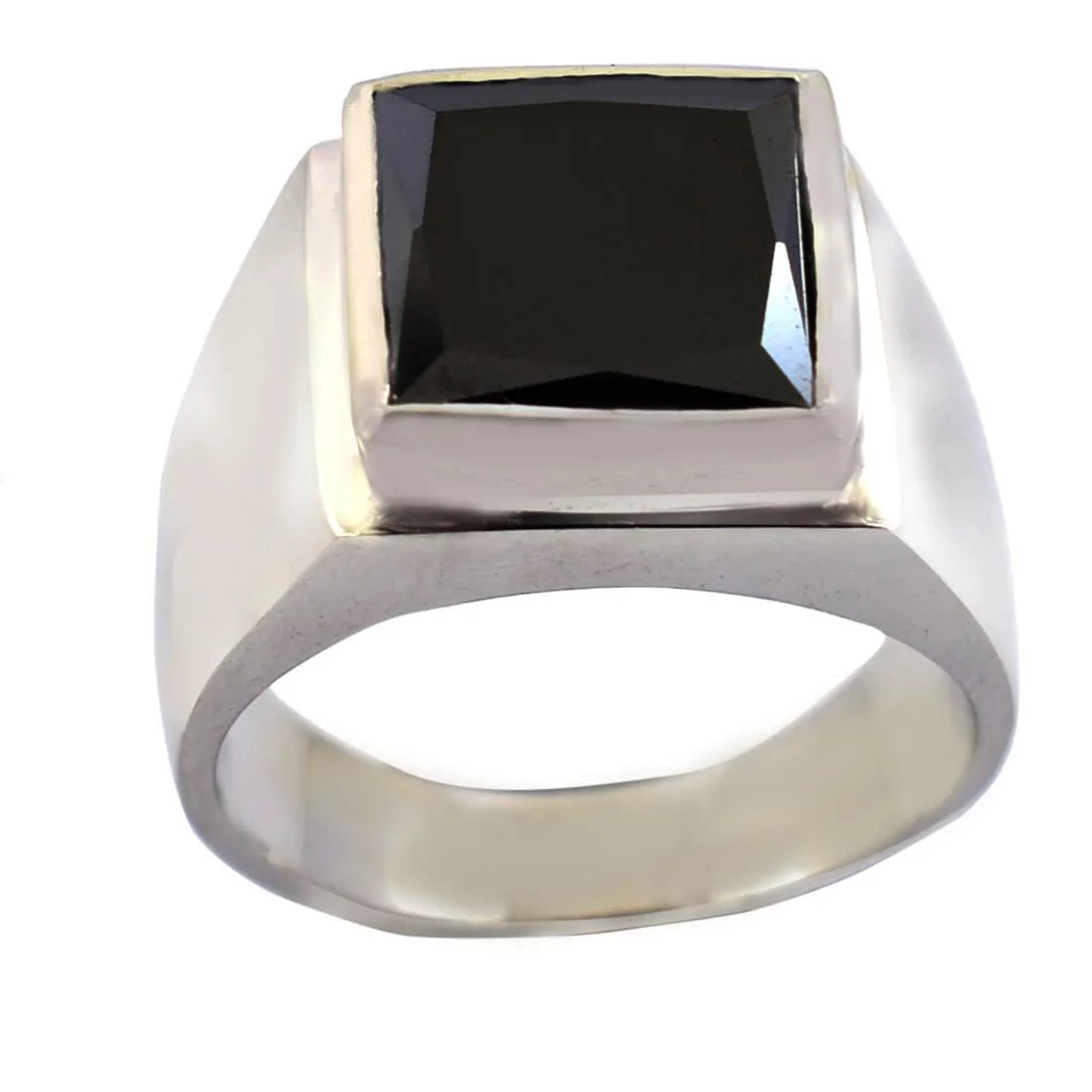 8.65 Ct AAA Certified Black Diamond Solitaire Ring in 925 Sterling Silver! Bezel Setting Collection