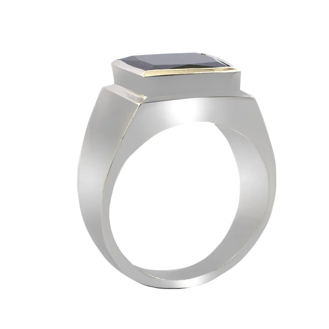 8.65 Ct AAA Certified Black Diamond Solitaire Ring in 925 Sterling Silver! Bezel Setting Collection