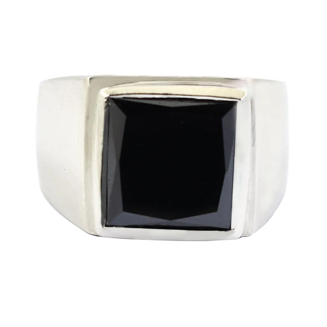 8.65 Ct AAA Certified Black Diamond Solitaire Ring in 925 Sterling Silver! Bezel Setting Collection