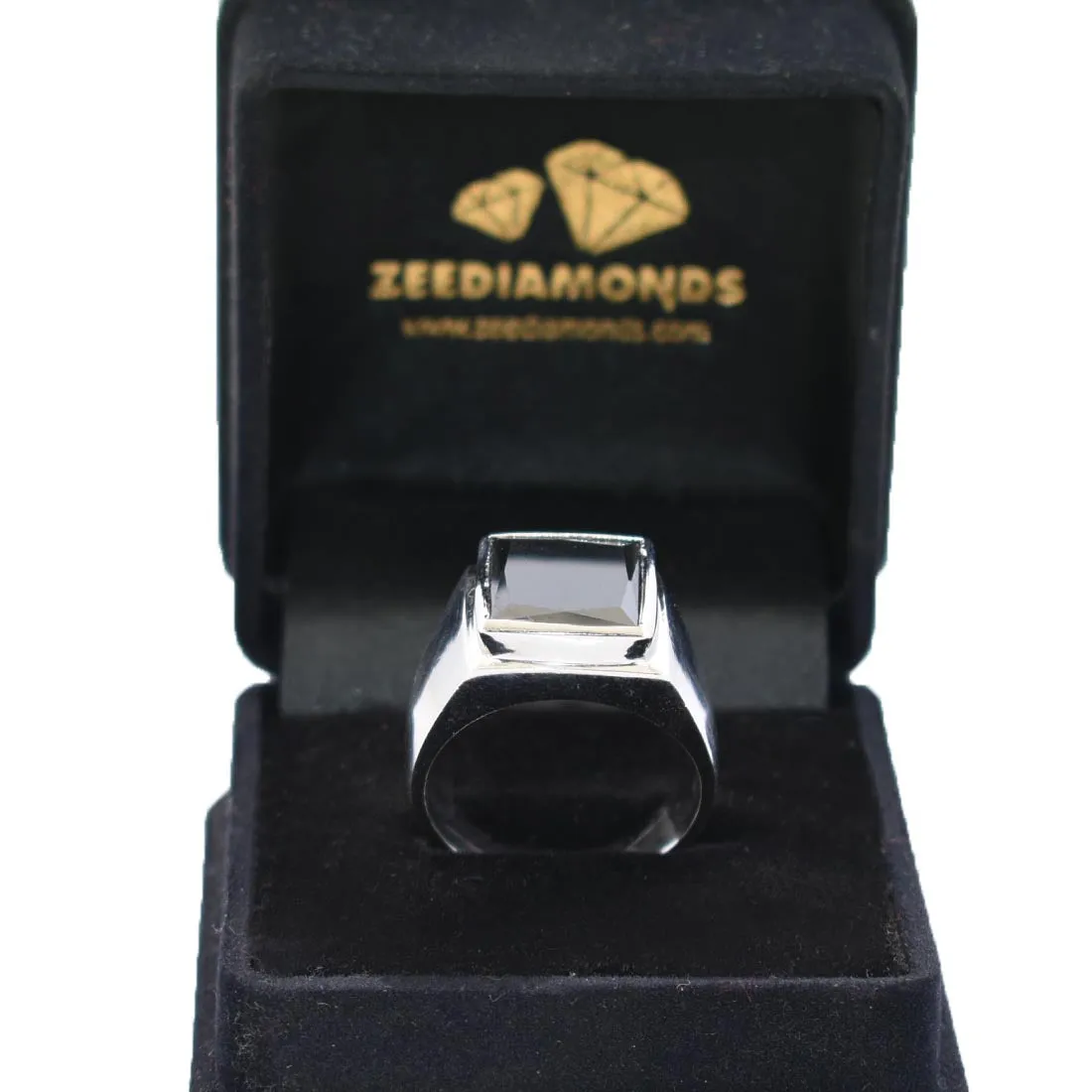 8.65 Ct AAA Certified Black Diamond Solitaire Ring in 925 Sterling Silver! Bezel Setting Collection