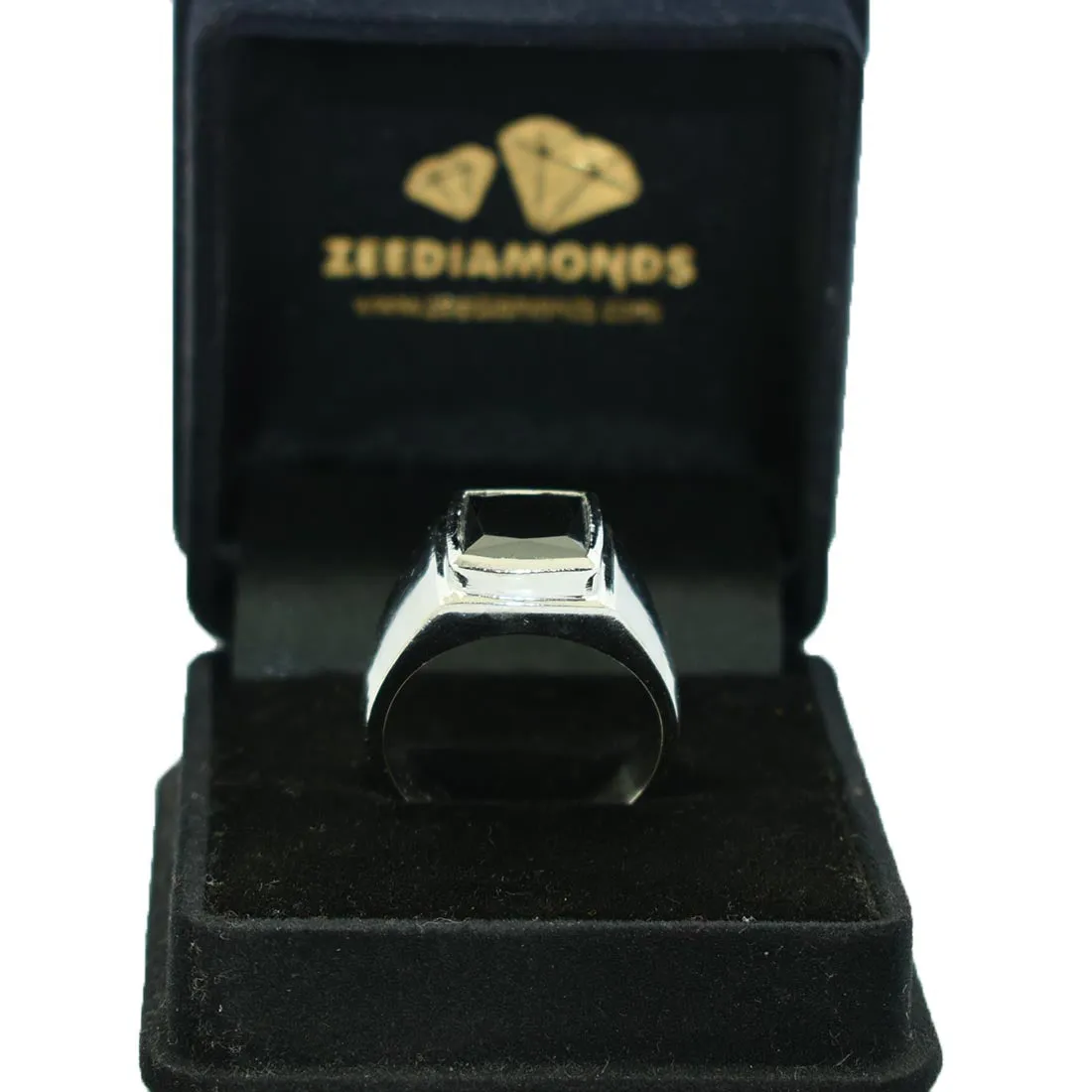 AAA Certified 4.60 Ct Princess Cut Black Diamond Solitaire Ring in 925 Silver, Gift for Husband, Boyfriend