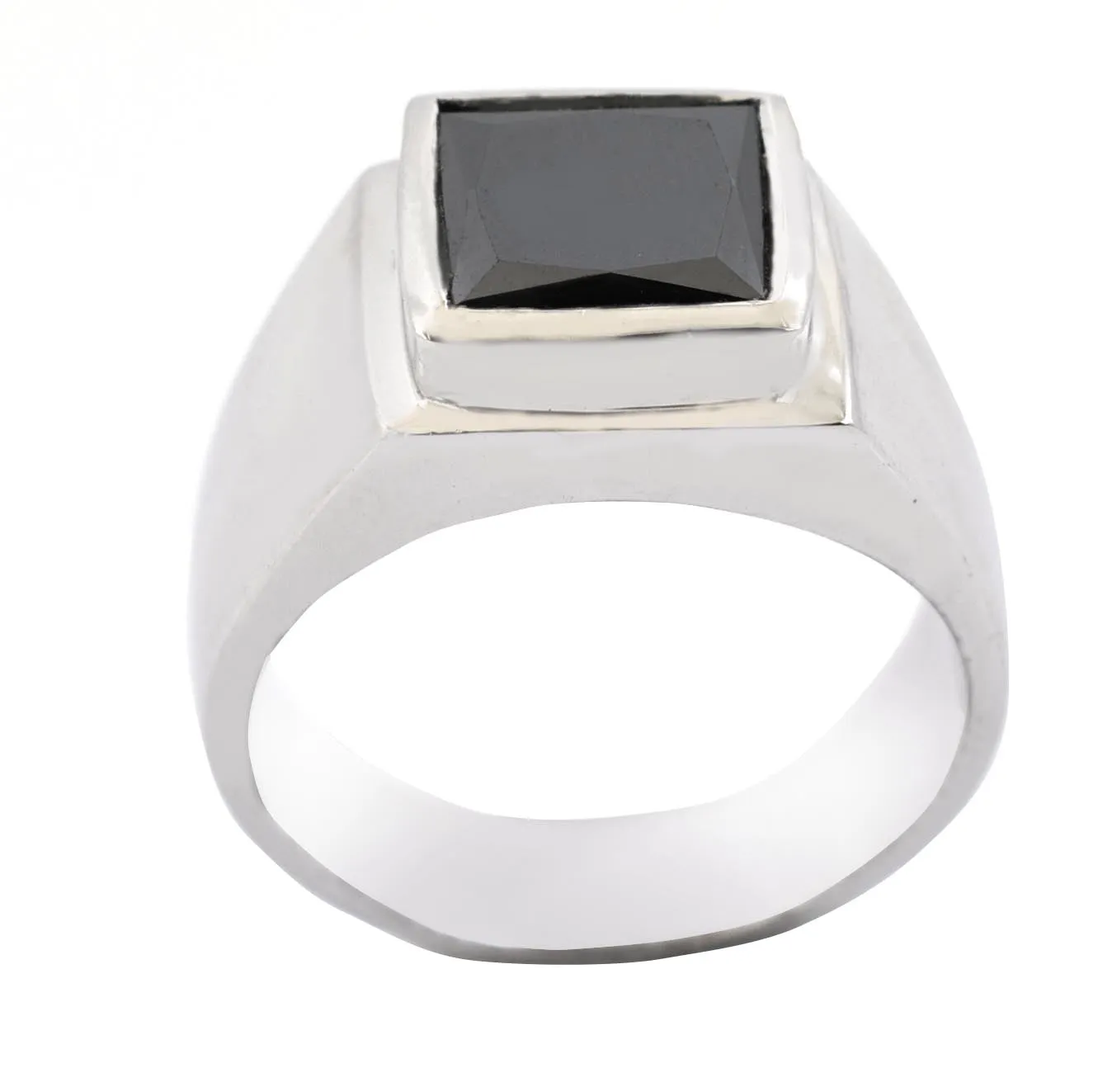 AAA Certified 4.60 Ct Princess Cut Black Diamond Solitaire Ring in 925 Silver, Gift for Husband, Boyfriend