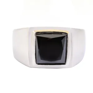 AAA Certified 4.60 Ct Princess Cut Black Diamond Solitaire Ring in 925 Silver, Gift for Husband, Boyfriend