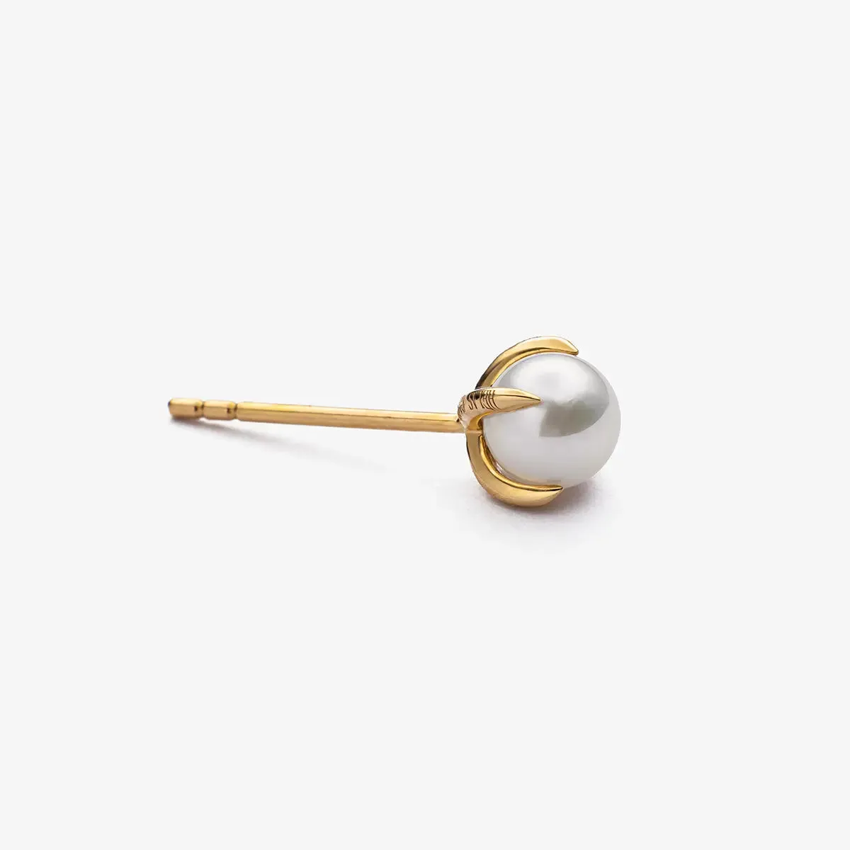 Akoya Pearl 18K Gold Flower-bud Stud Earrings