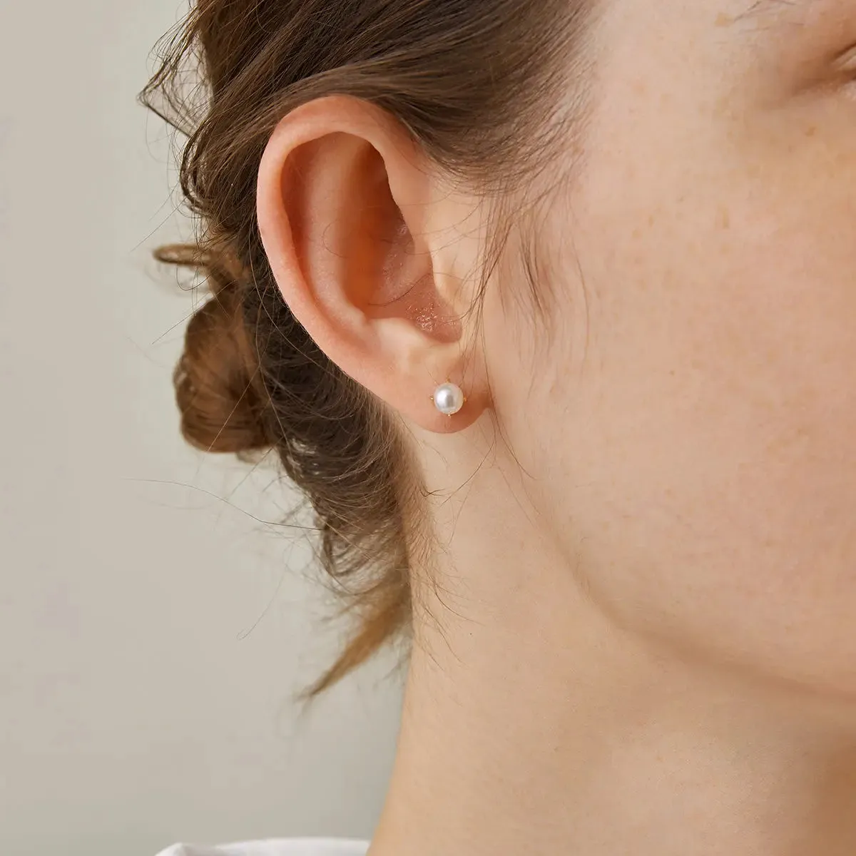 Akoya Pearl 18K Gold Flower-bud Stud Earrings