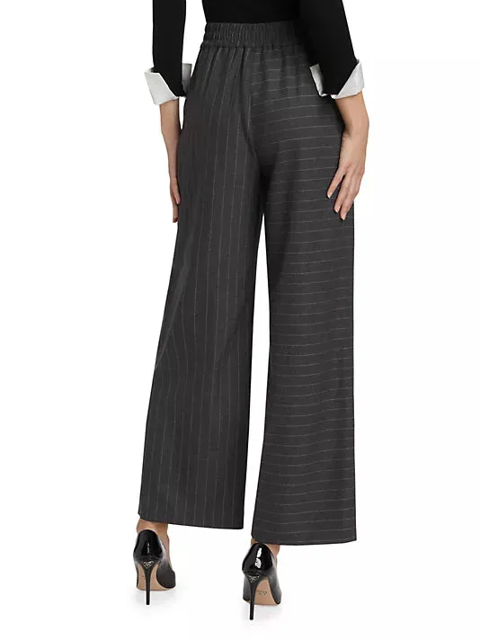Alice   Olivia - Benny Baggy Pull Up Pant - Charcoal/White