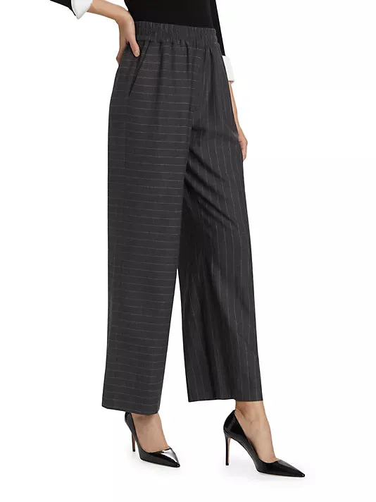 Alice   Olivia - Benny Baggy Pull Up Pant - Charcoal/White