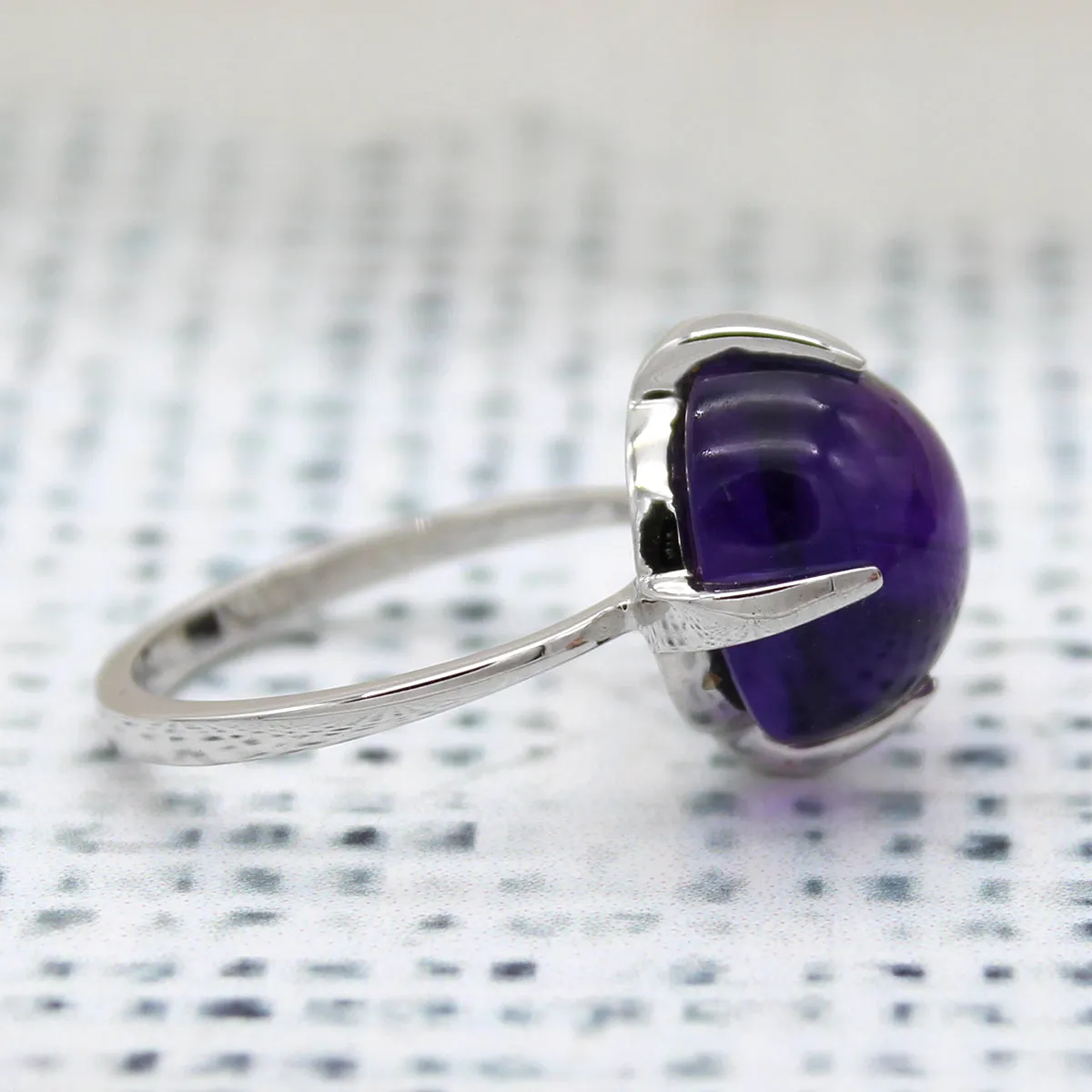Amethyst Fine Statement Cabochon Ring