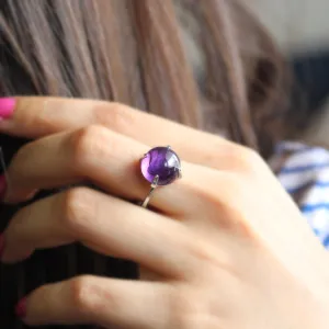 Amethyst Fine Statement Cabochon Ring