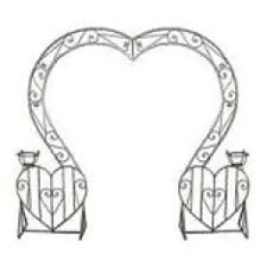 ARCH  HEART White W/Plant Pots (1)