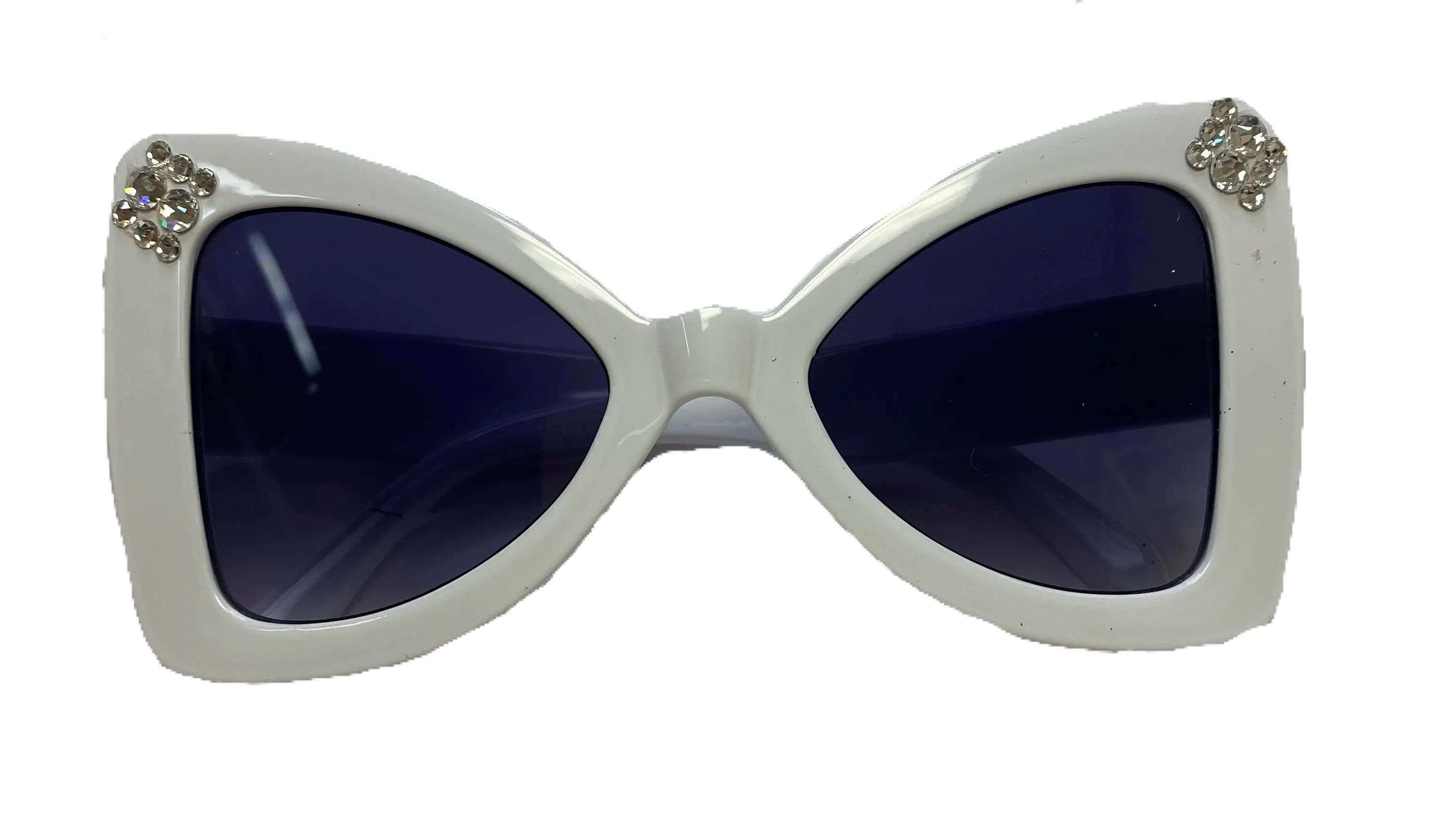 Bari Lynn Crystal & Pearl Sunglasses - White