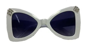 Bari Lynn Crystal & Pearl Sunglasses - White